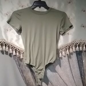 Olive Green Short Sleeve Bodysuit